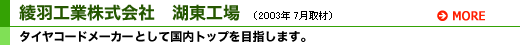 綾羽工業株式会社 湖東工場